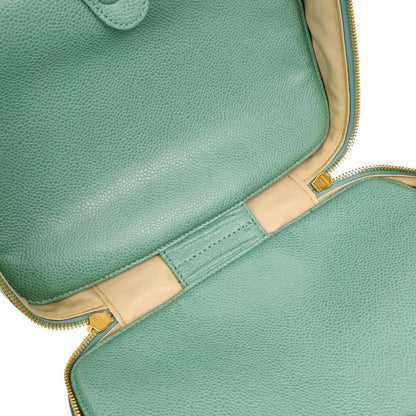 Chanel Emerald Green Caviar Skin Timeless Lunch Box Vanity 24 2way Shoulder Handbag