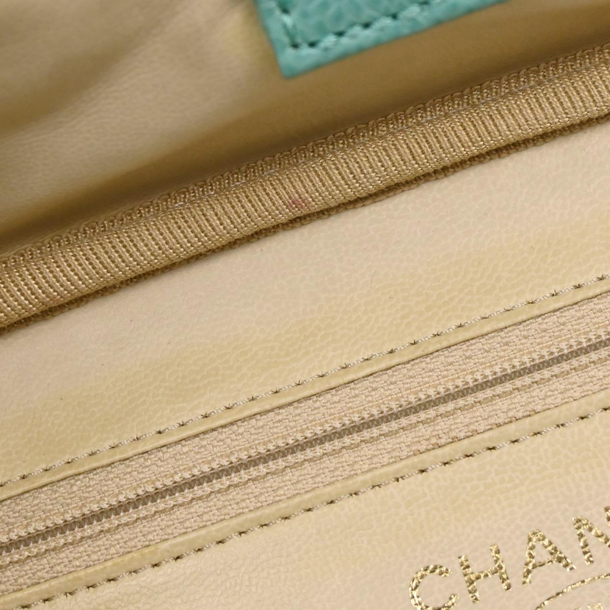 Chanel Emerald Green Caviar Skin Timeless Lunch Box Vanity 24 2way Shoulder Handbag