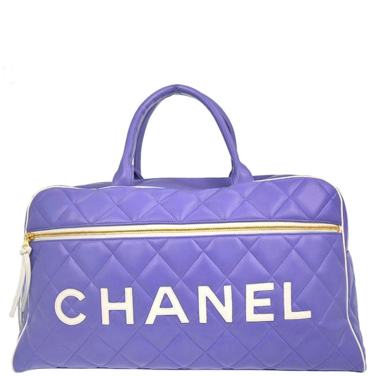 Chanel Purple Calfskin Bowling Bag 50