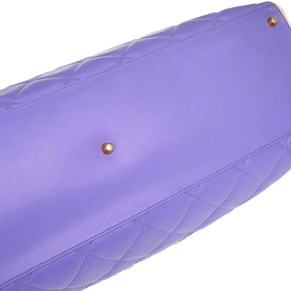 Chanel Purple Calfskin Bowling Bag 50