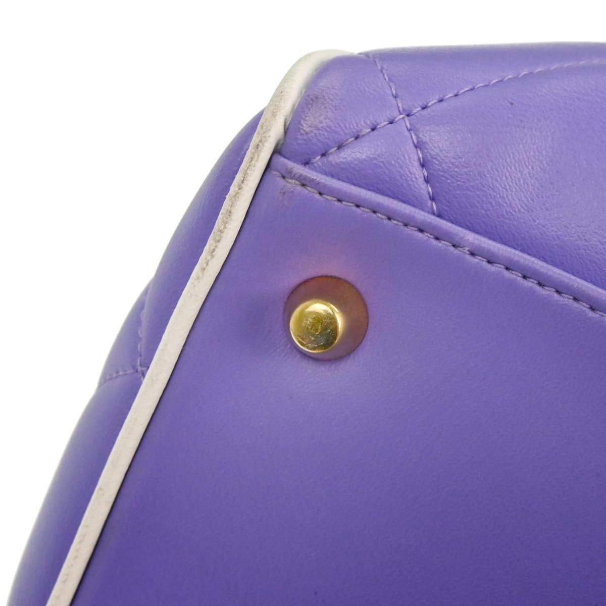Chanel Purple Calfskin Bowling Bag 50