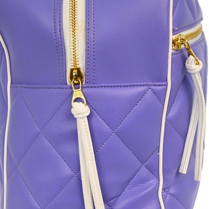 Chanel Purple Calfskin Bowling Bag 50