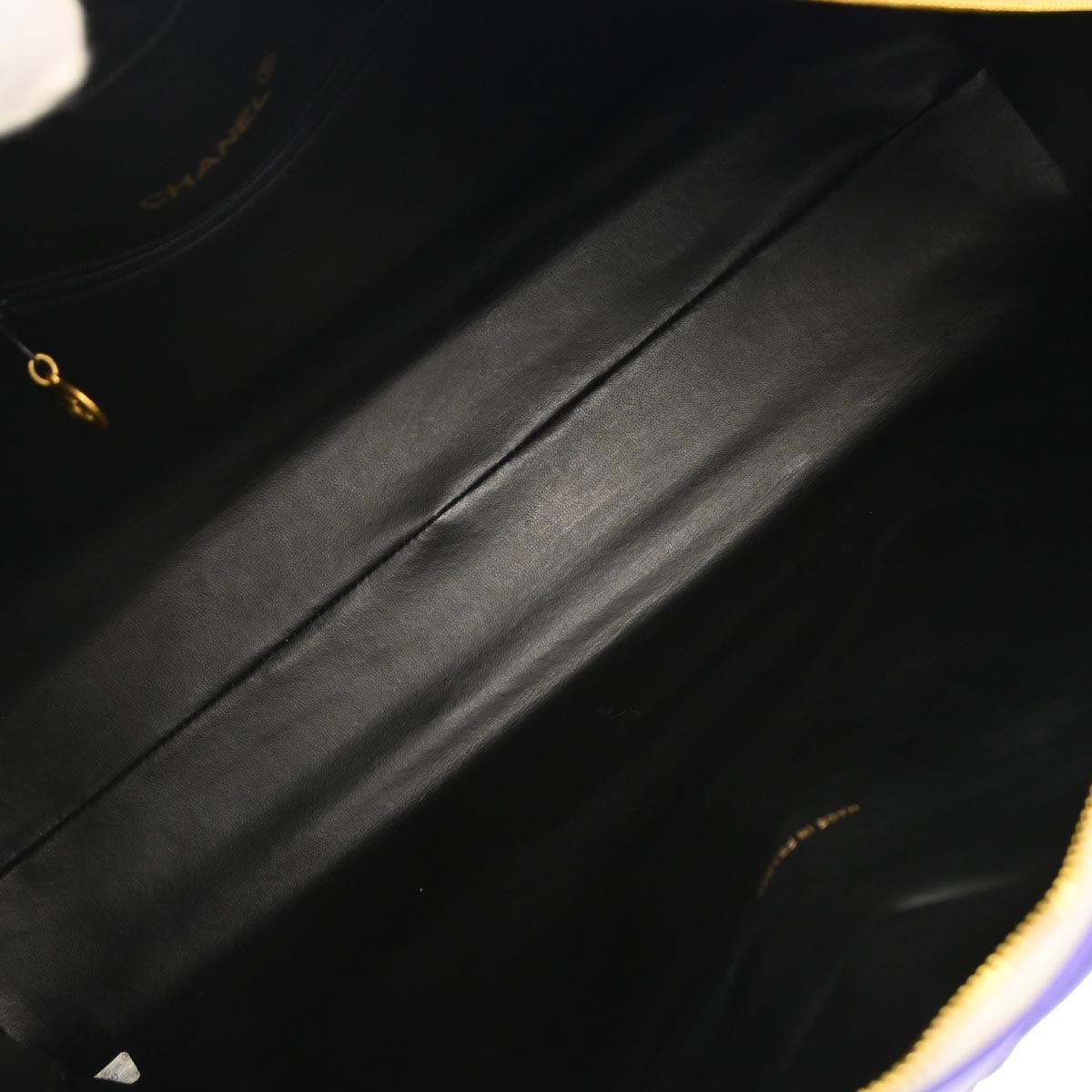 Chanel Purple Calfskin Bowling Bag 50