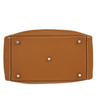 Hermes Gold Taurillon Clemence Lindy 30 Shoulder Bag