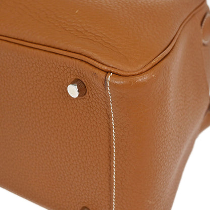 Hermes Gold Taurillon Clemence Lindy 30 Shoulder Bag