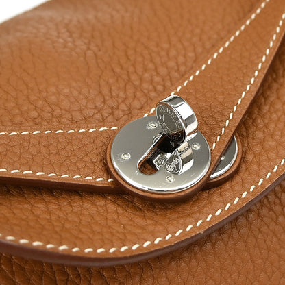 Hermes Gold Taurillon Clemence Lindy 30 Shoulder Bag