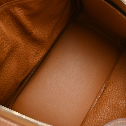 Hermes Gold Taurillon Clemence Lindy 30 Shoulder Bag