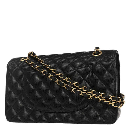Chanel Black Caviar Skin Medium Classic Double Flap Shoulder Bag