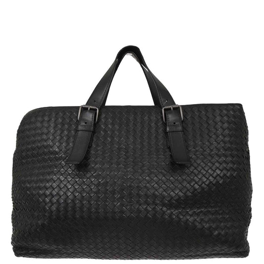 Bottega Veneta Black Lambskin Intrecciato Tote Bag