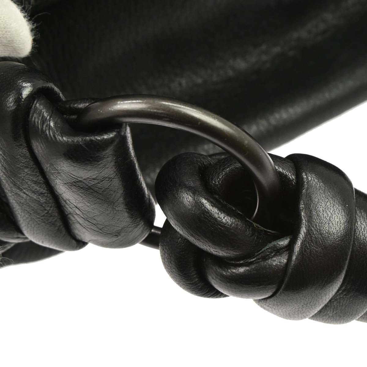 Bottega Veneta Black Leather Intrecciato Handbag