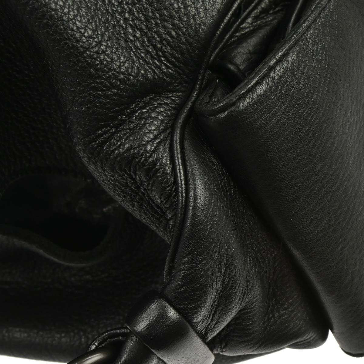 Bottega Veneta Black Leather Intrecciato Handbag