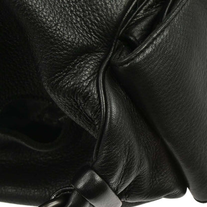 Bottega Veneta Black Leather Intrecciato Handbag