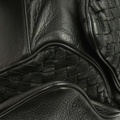 Bottega Veneta Black Leather Intrecciato Handbag