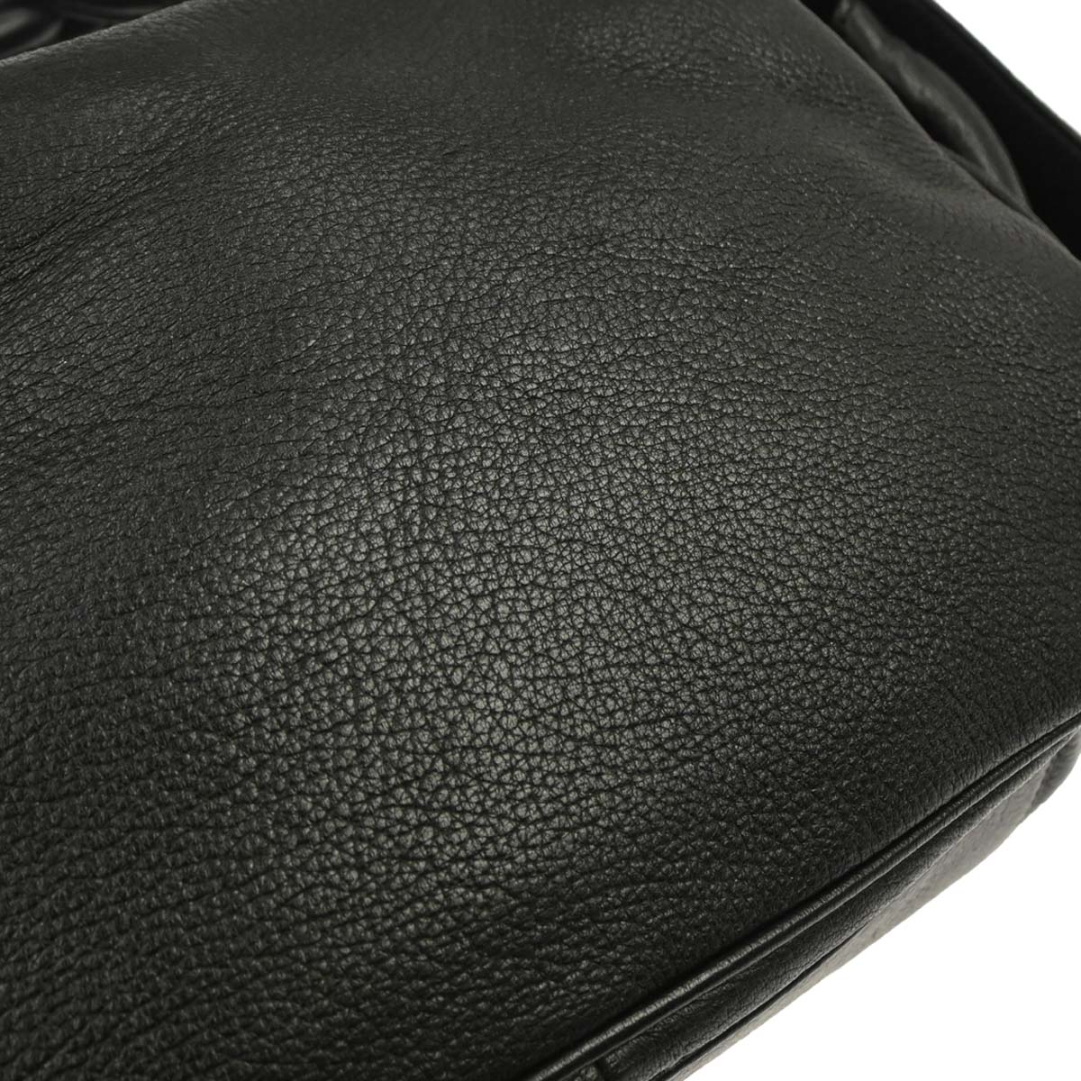 Bottega Veneta Black Leather Intrecciato Handbag