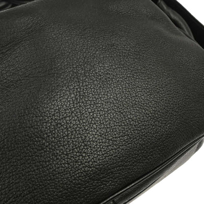 Bottega Veneta Black Leather Intrecciato Handbag
