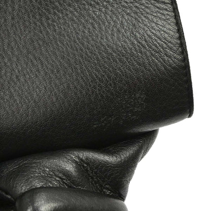 Bottega Veneta Black Leather Intrecciato Handbag