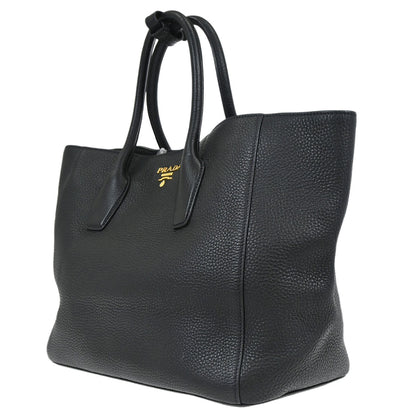 Prada Black Leather 2way Shoulder Tote Handbag