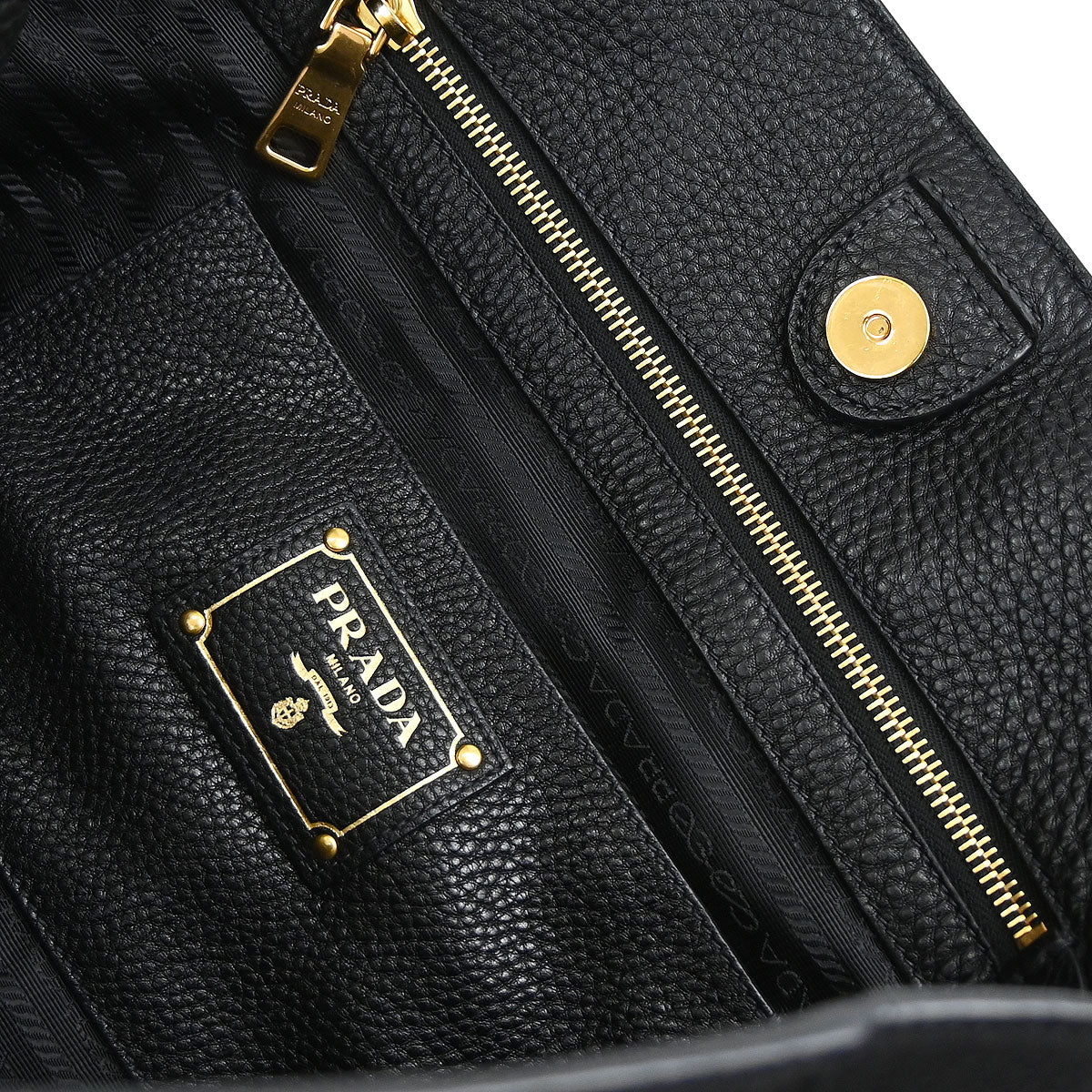 Prada Black Leather 2way Shoulder Tote Handbag