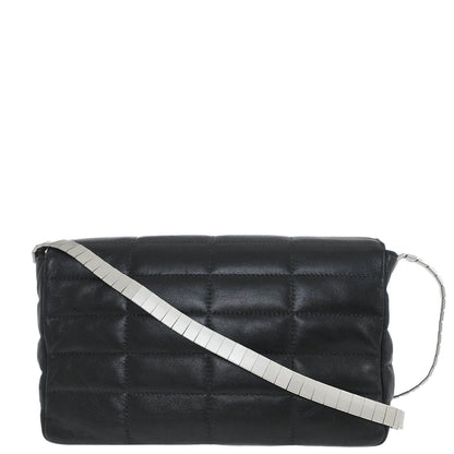 Chanel 1997-1999 Black Lambskin Coco Bar Mademoiselle Lock Shoulder Bag