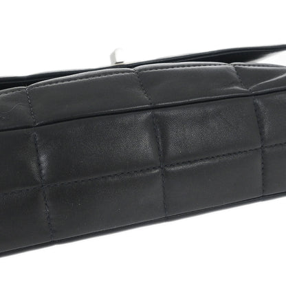 Chanel 1997-1999 Black Lambskin Coco Bar Mademoiselle Lock Shoulder Bag