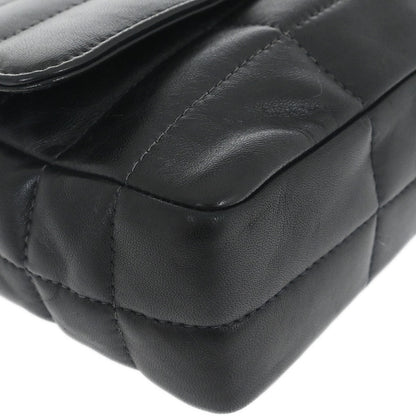 Chanel 1997-1999 Black Lambskin Coco Bar Mademoiselle Lock Shoulder Bag