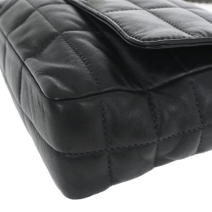 Chanel 1997-1999 Black Lambskin Coco Bar Mademoiselle Lock Shoulder Bag