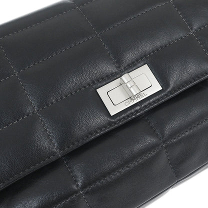 Chanel 1997-1999 Black Lambskin Coco Bar Mademoiselle Lock Shoulder Bag