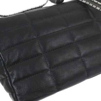 Chanel 1997-1999 Black Lambskin Coco Bar Mademoiselle Lock Shoulder Bag