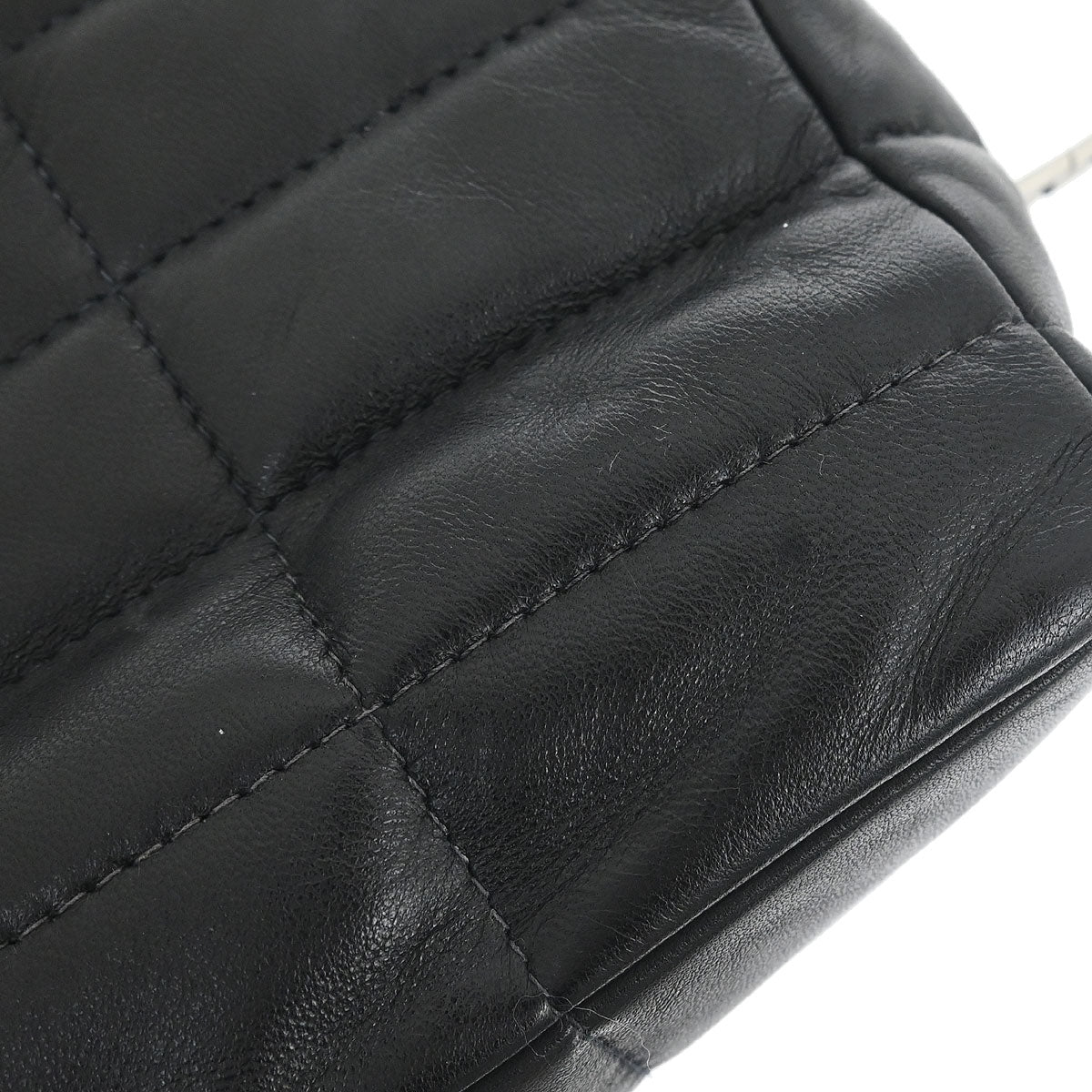 Chanel 1997-1999 Black Lambskin Coco Bar Mademoiselle Lock Shoulder Bag