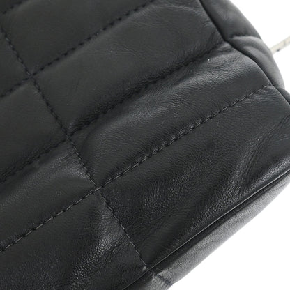 Chanel 1997-1999 Black Lambskin Coco Bar Mademoiselle Lock Shoulder Bag