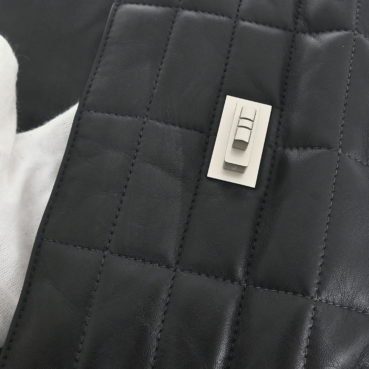 Chanel 1997-1999 Black Lambskin Coco Bar Mademoiselle Lock Shoulder Bag
