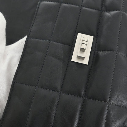 Chanel 1997-1999 Black Lambskin Coco Bar Mademoiselle Lock Shoulder Bag