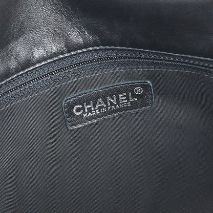 Chanel 1997-1999 Black Lambskin Coco Bar Mademoiselle Lock Shoulder Bag