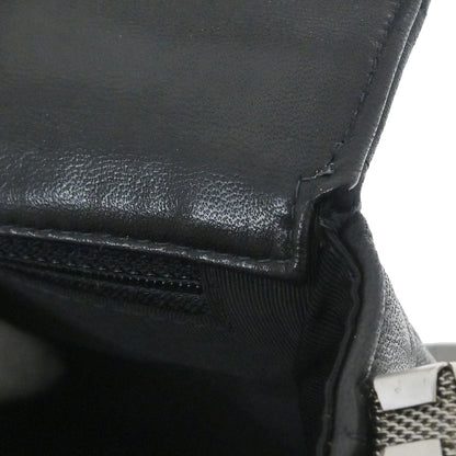Chanel 1997-1999 Black Lambskin Coco Bar Mademoiselle Lock Shoulder Bag