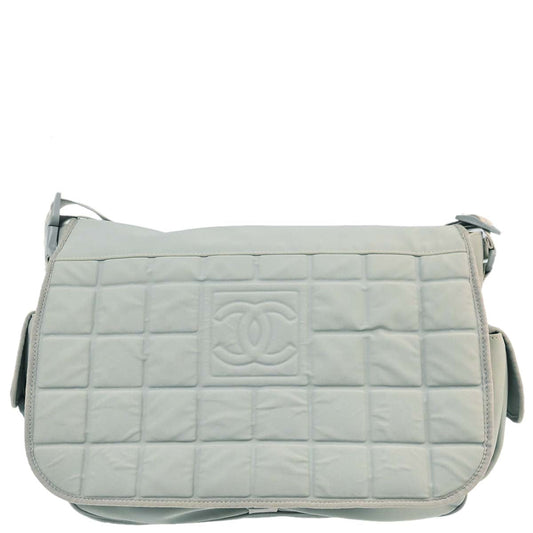 Chanel Gray Nylon Sport Line Choco Bar Shoulder Bag