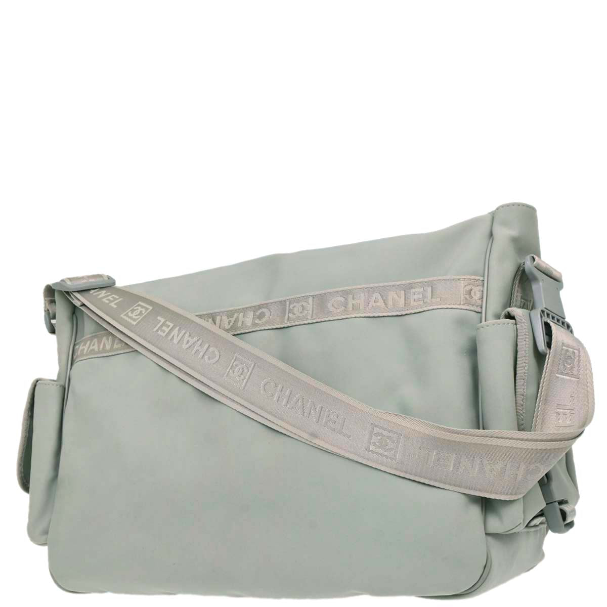 Chanel Gray Nylon Sport Line Choco Bar Shoulder Bag