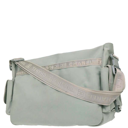 Chanel Gray Nylon Sport Line Choco Bar Shoulder Bag