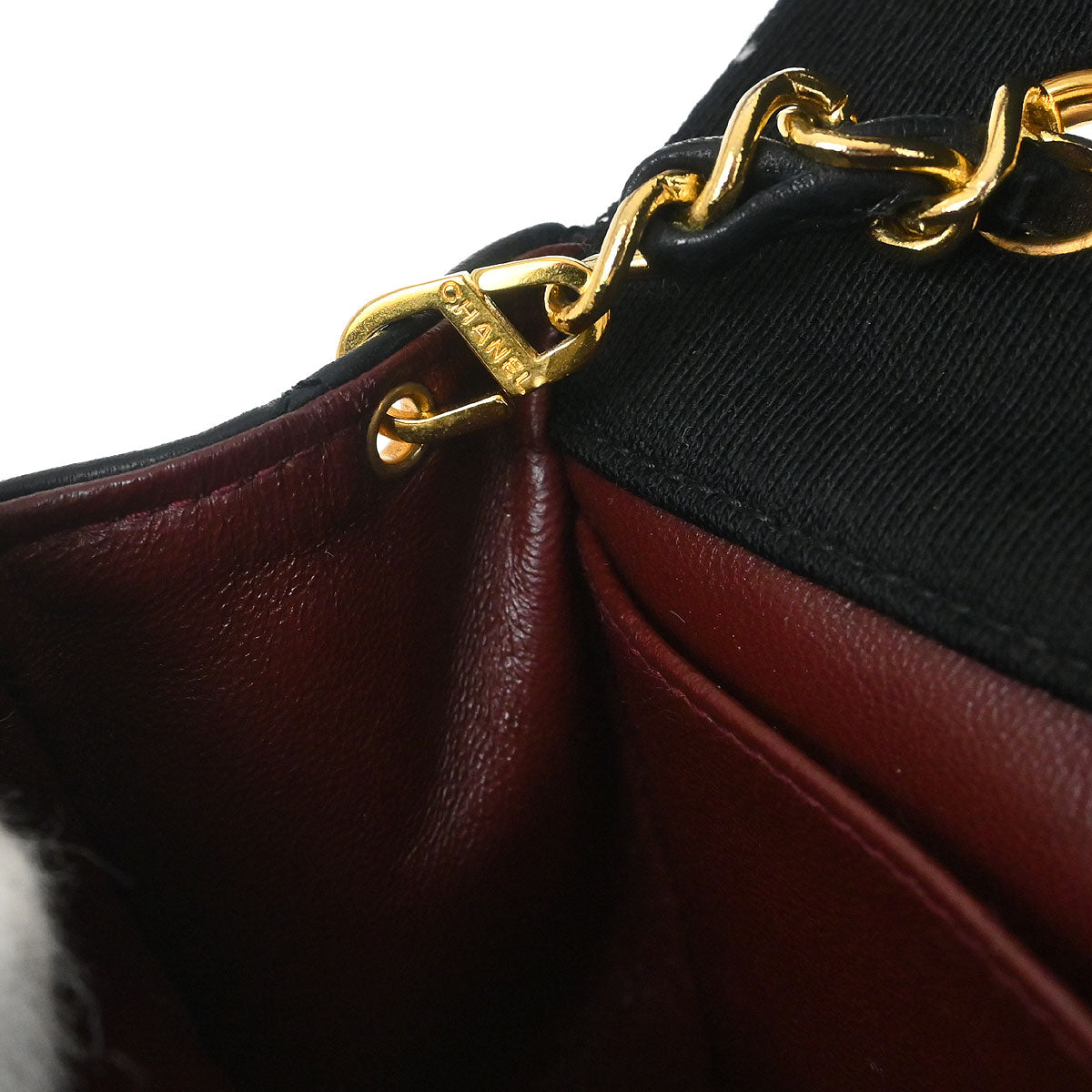 Chanel 1989-1991 Black Cotton Lambskin Turnlock Mini Full Flap Shoulder Bag
