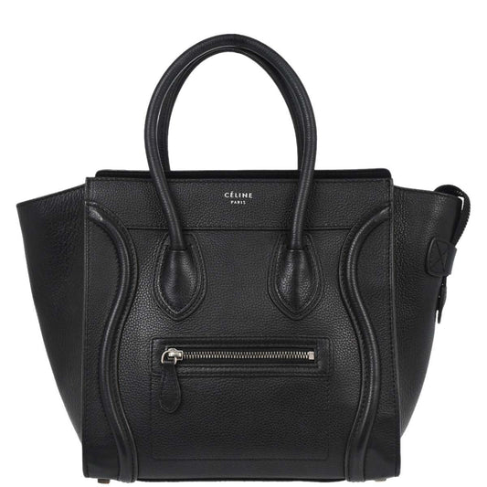 Celine Black Luggage Micro Tote Handbag
