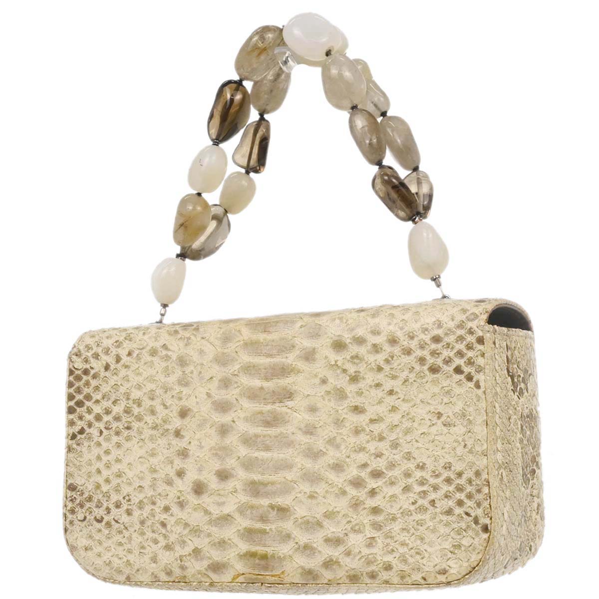 Chanel * Beige Python Stone Handbag