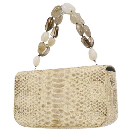 Chanel * Beige Python Stone Handbag