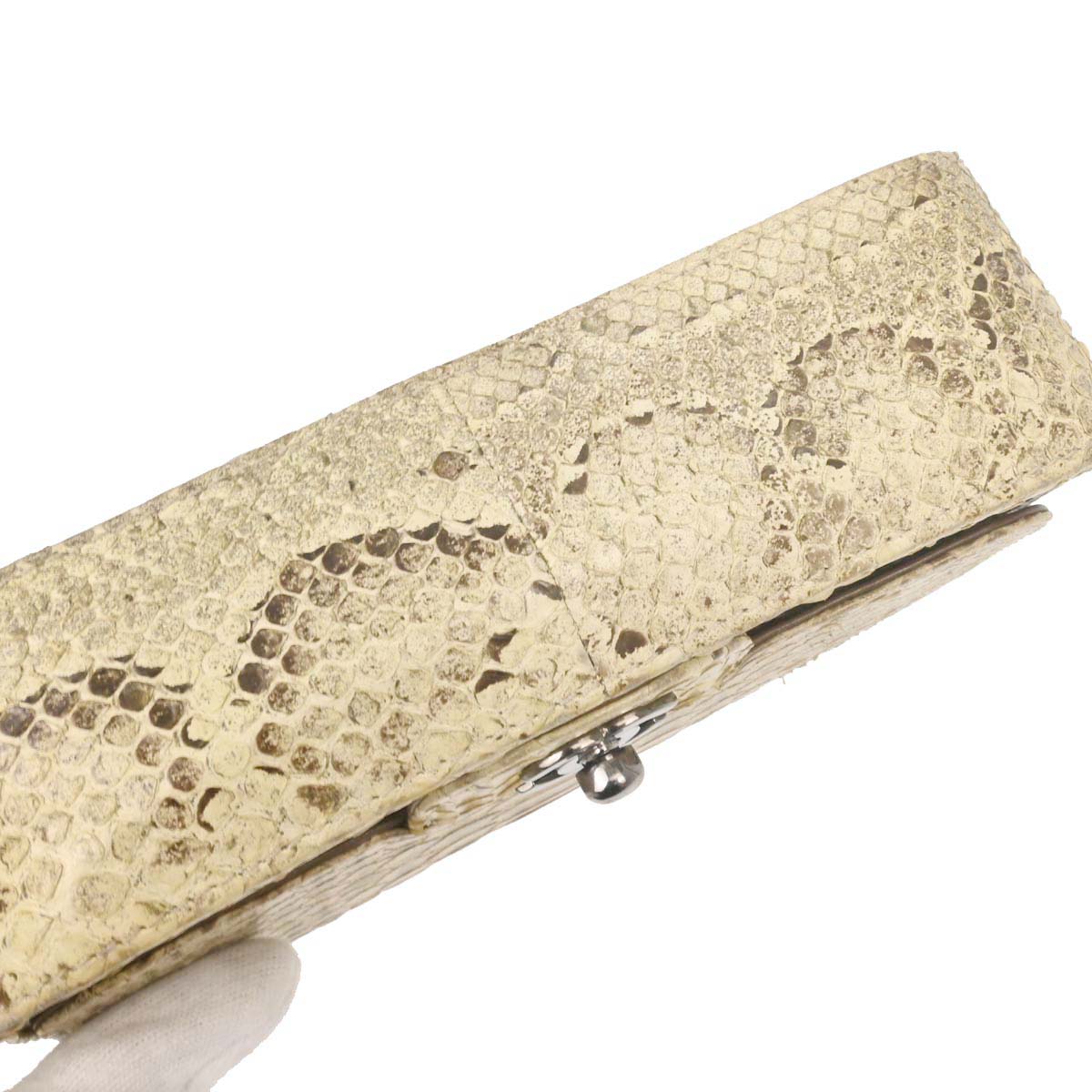 Chanel * Beige Python Stone Handbag