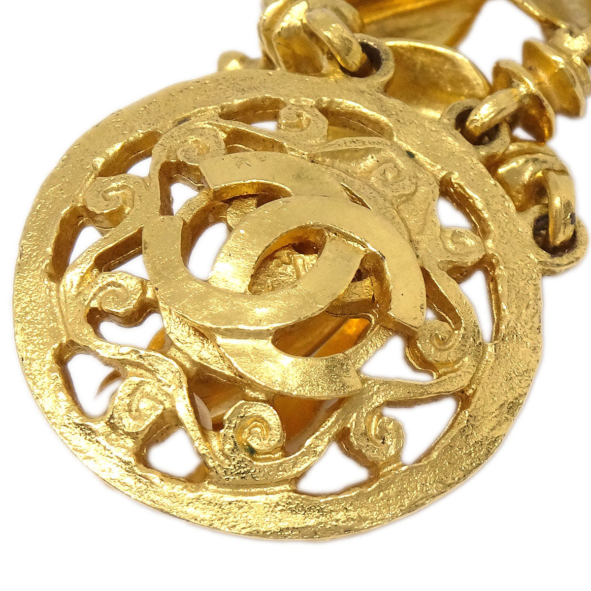 Chanel Dangle Clip-On Earrings Gold 95A
