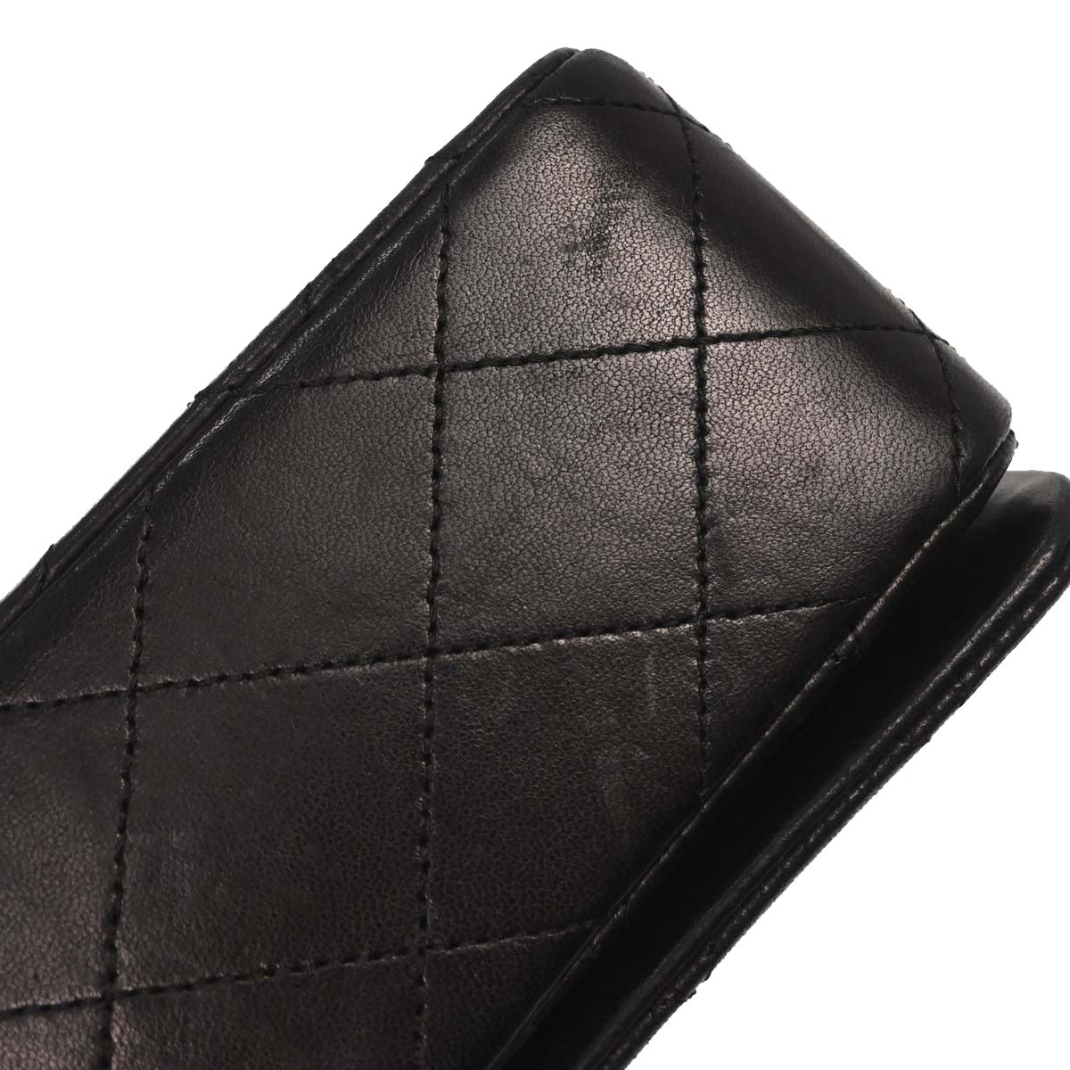 Chanel 1989-1991 Black Lambskin Turnlock Mini Full Flap Shoulder Bag