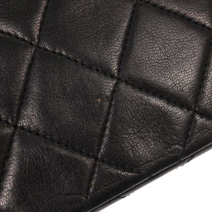 Chanel 1989-1991 Black Lambskin Turnlock Mini Full Flap Shoulder Bag