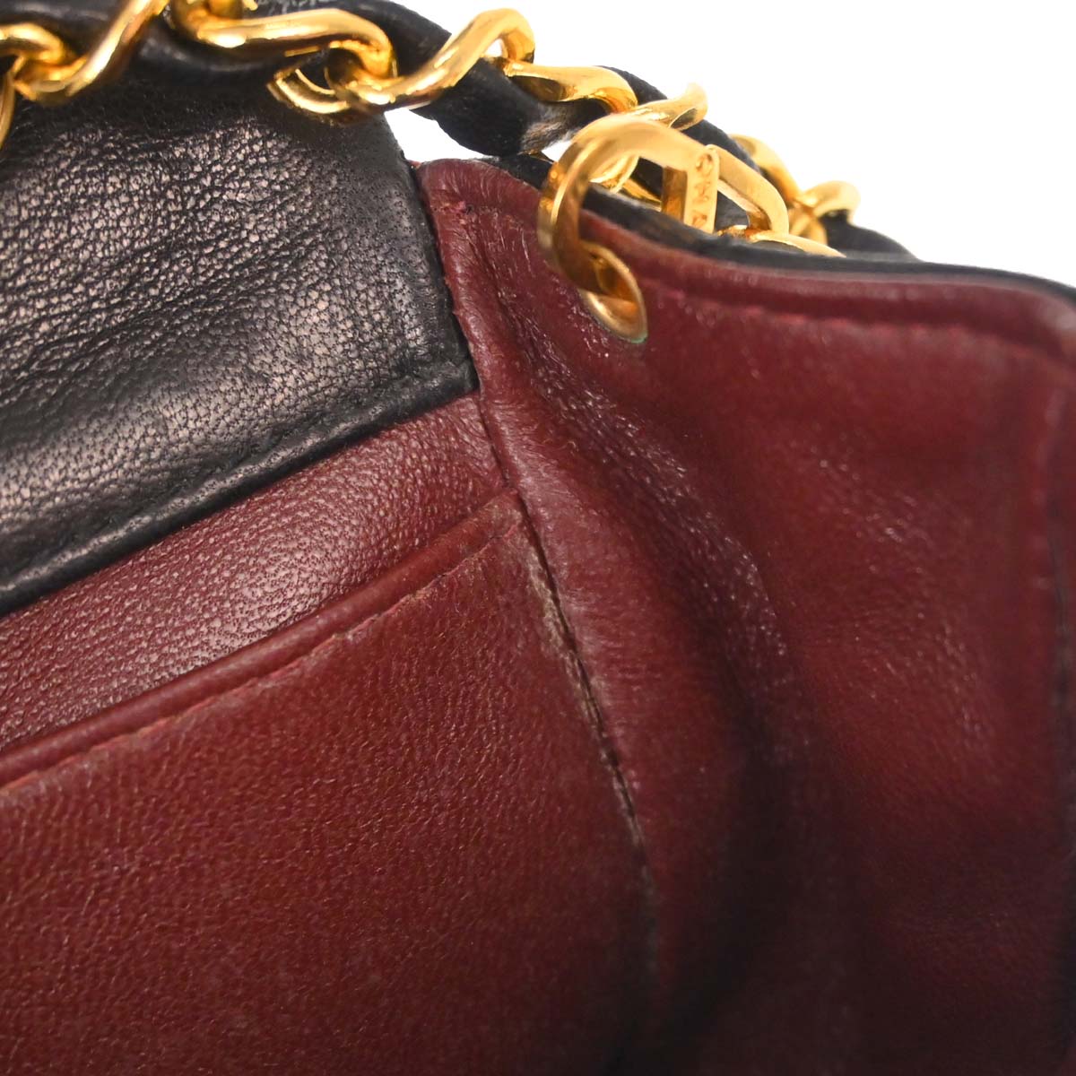 Chanel 1989-1991 Black Lambskin Turnlock Mini Full Flap Shoulder Bag