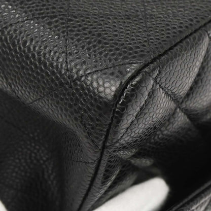 Chanel Black Caviar Skin Medium Classic Double Flap Shoulder Bag