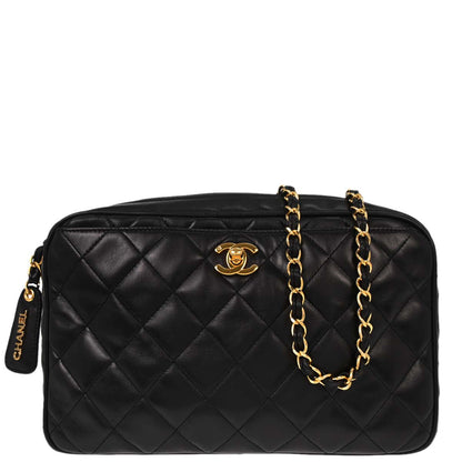 Chanel Black Lambskin Camera Bag Large