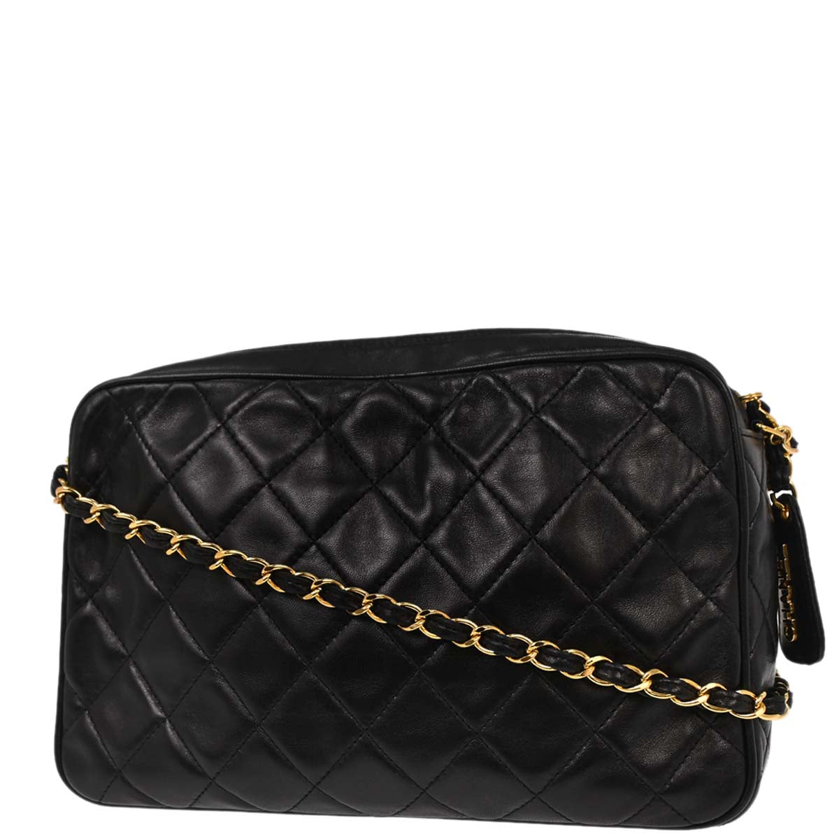 Chanel Black Lambskin Camera Bag Large