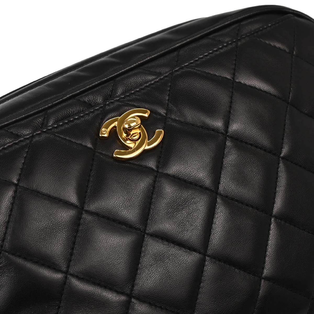 Chanel Black Lambskin Camera Bag Large